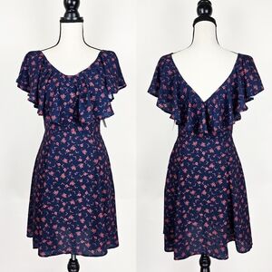 🦋LAST🦋 NWT Wishlist Apparel Navy Floral Mini Dress, Size Medium